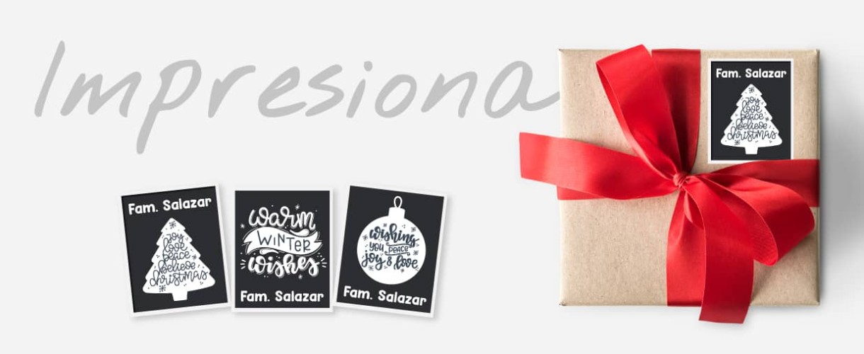 Regalo de Navidad con etiquetas