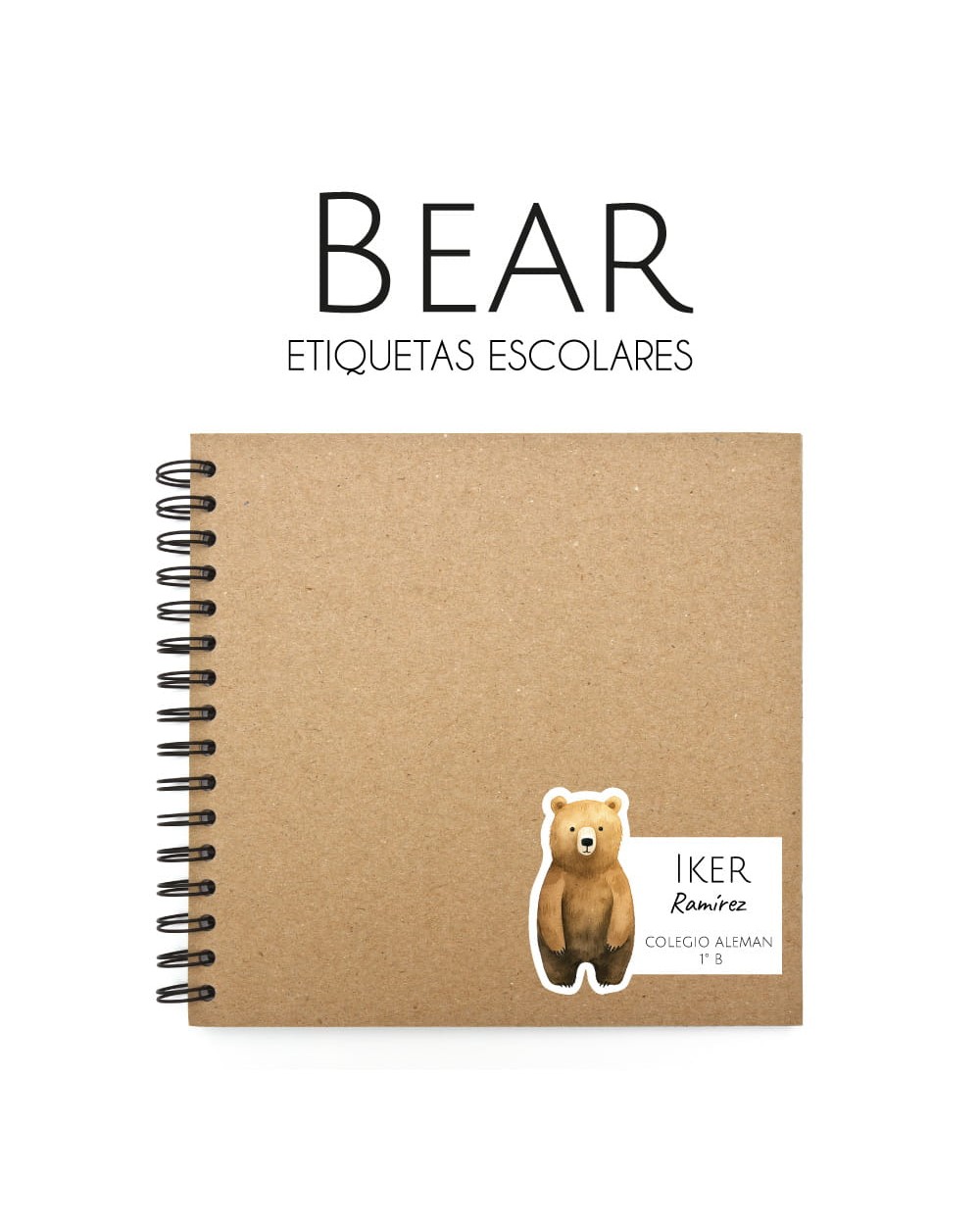 Escuela Adheribles Bear-Etiquetas Para Escuela