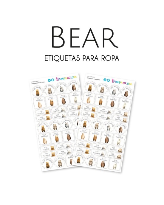 Ropa Bear-Etiquetas Para Ropa