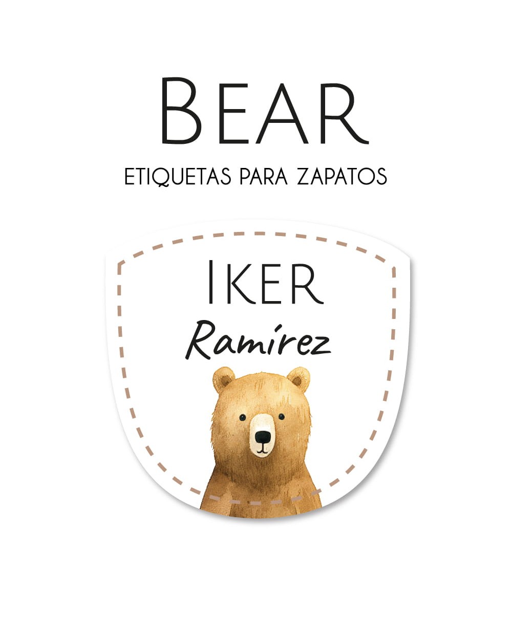 Paquete de etiquetas para Zapato Bear