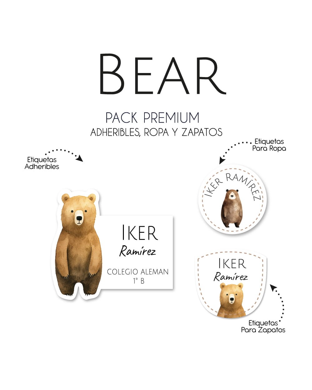 Pack Premium Ropa, Zapatos y Escuela Bear Pack Premium Ropa, Zapatos y Escuela Bear