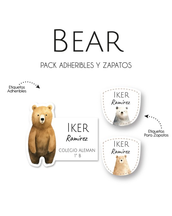 Pack Escuela y Zapatos Bear | Pack Adheribles y Zapatos