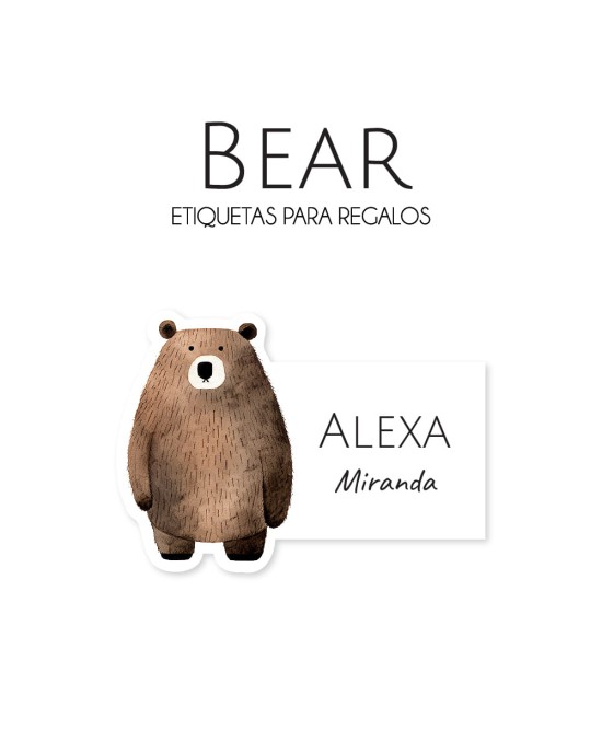 Paquete de etiquetas para Regalo Bear