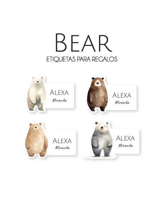 Paquete de etiquetas para Regalo Bear