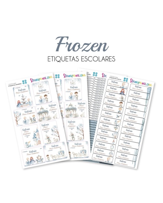 Escuela Adheribles Frozen-Etiquetas Para Escuela Escuela Adheribles Frozen-Etiquetas Para Escuela