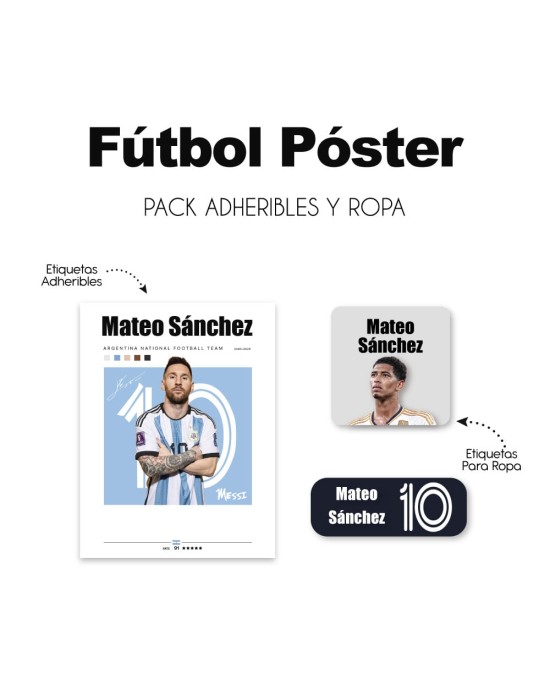 Pack Ropa y Escuela Futbol Poster | Pack Ropa y Adheribles Pack Ropa y Escuela Futbol Poster | Pack Ropa y Adheribles