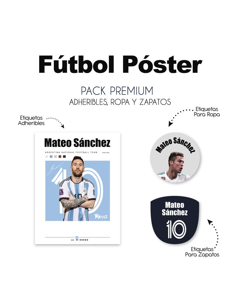 Pack Premium Ropa, Zapatos y Escuela Futbol Poster Pack Premium Ropa, Zapatos y Escuela Futbol Poster