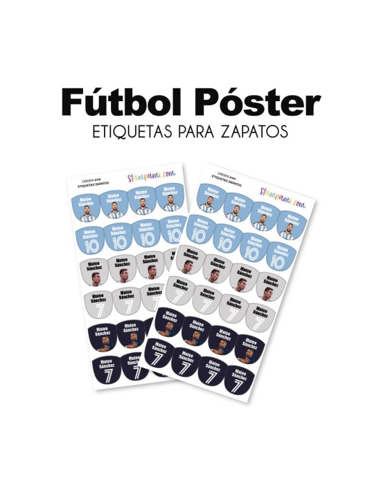 Paquete de etiquetas para Zapato Futbol Poster Paquete de etiquetas para Zapato Futbol Poster