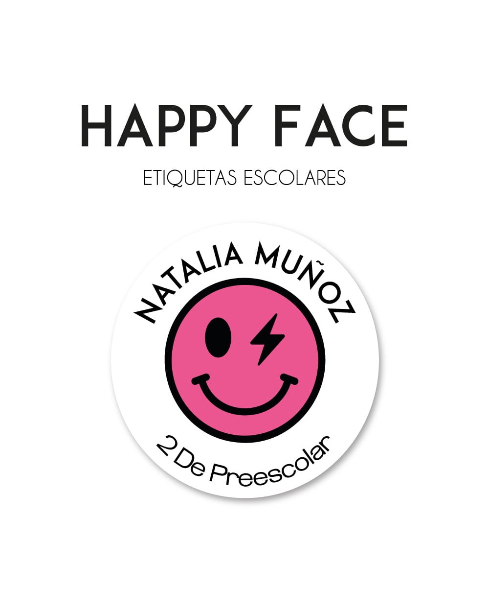 Escuela Adheribles Happy Face-Etiquetas Para Escuela Escuela Adheribles Happy Face-Etiquetas Para Escuela