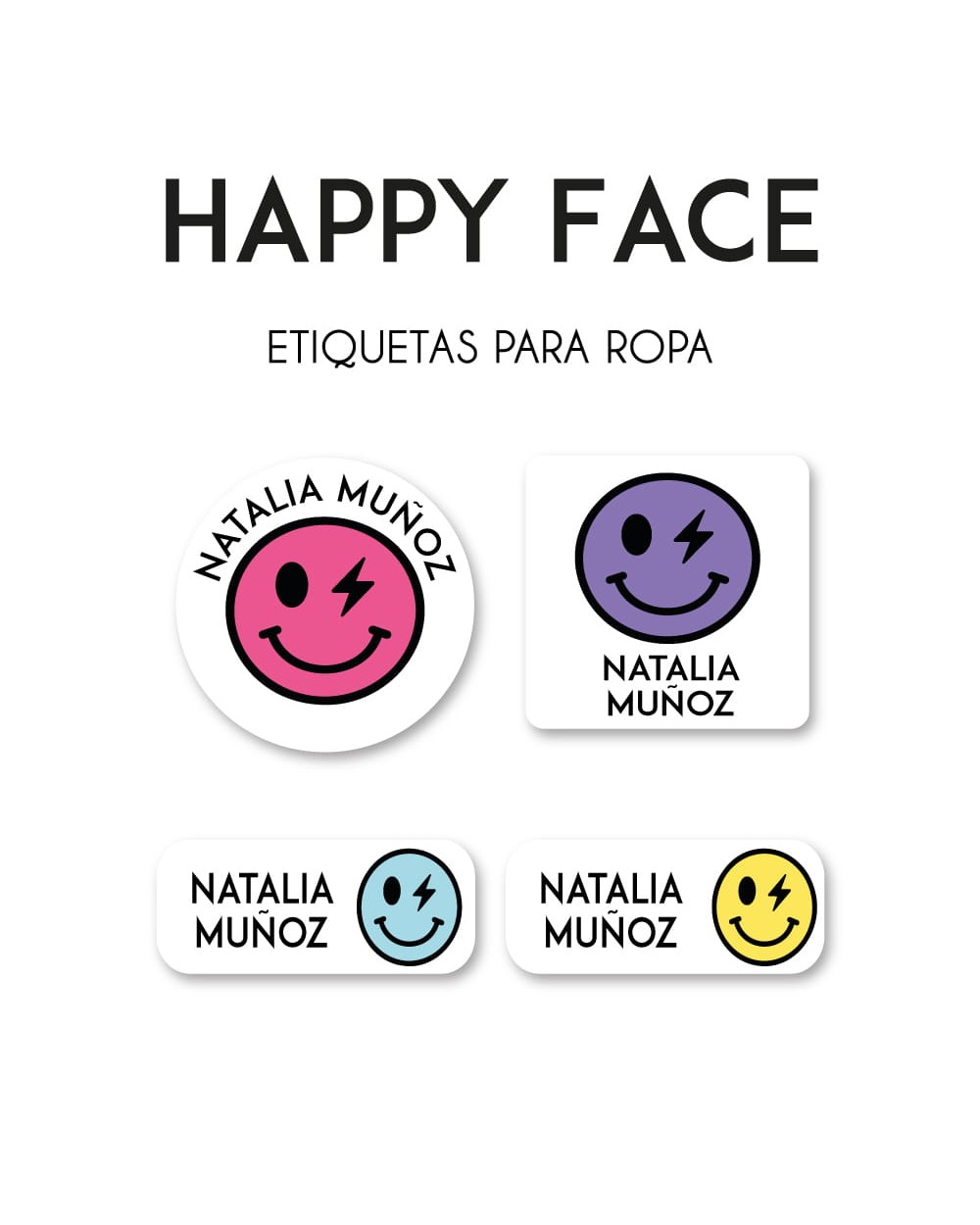 Ropa Happy Face-Etiquetas Para Ropa Ropa Happy Face-Etiquetas Para Ropa