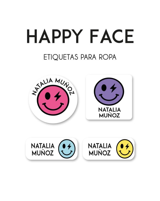Ropa Happy Face-Etiquetas Para Ropa
