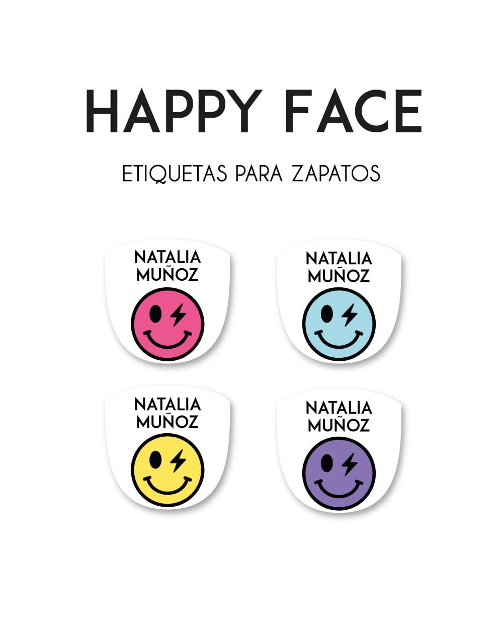 Paquete de etiquetas para Zapato Happy Face