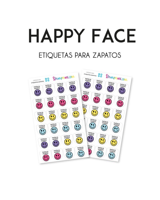 Paquete de etiquetas para Zapato Happy Face