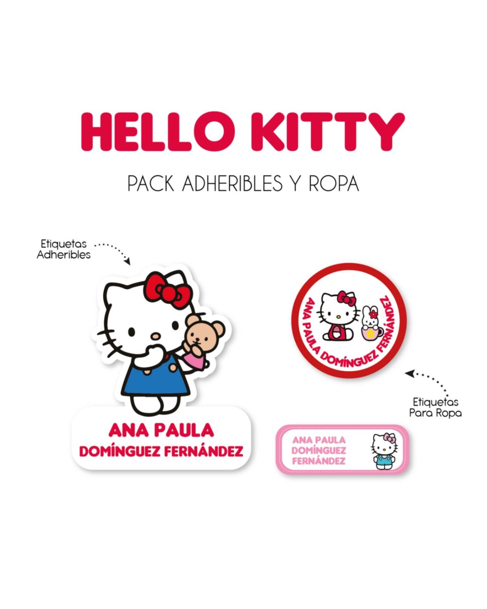 Pack Ropa y Escuela Hello Kitty| Pack Ropa y Adheribles Pack Ropa y Escuela Hello Kitty| Pack Ropa y Adheribles
