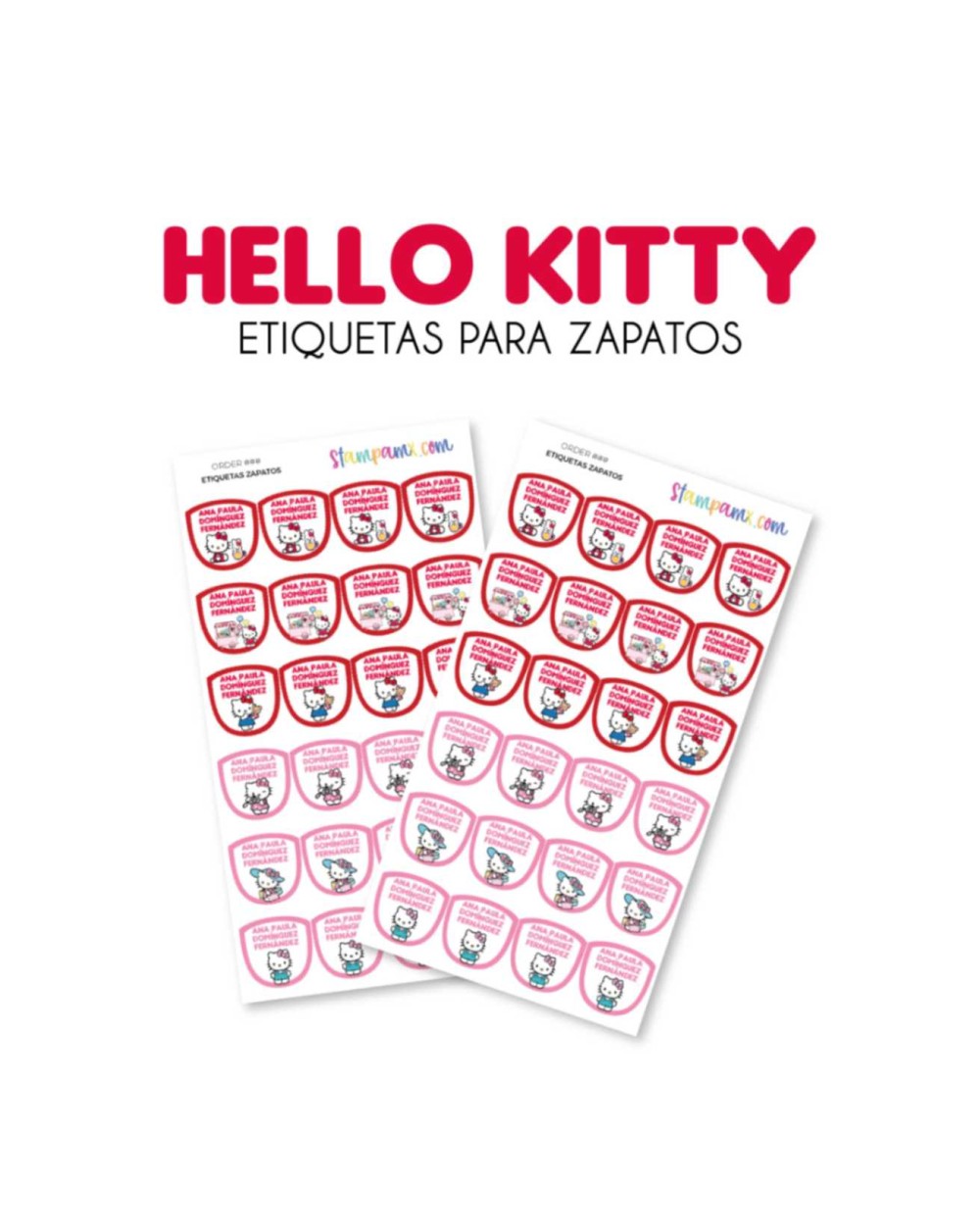 Paquete de etiquetas para Zapato Hello Kitty