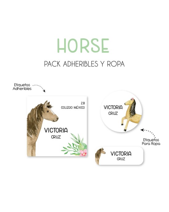 Pack Ropa y Escuela Horses| Pack Ropa y Adheribles