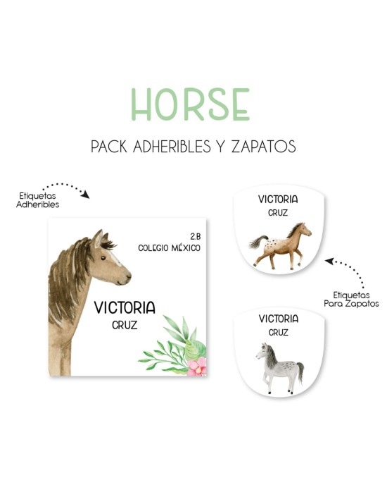 Pack Escuela y Zapatos Horses| Pack Adheribles y Zapatos