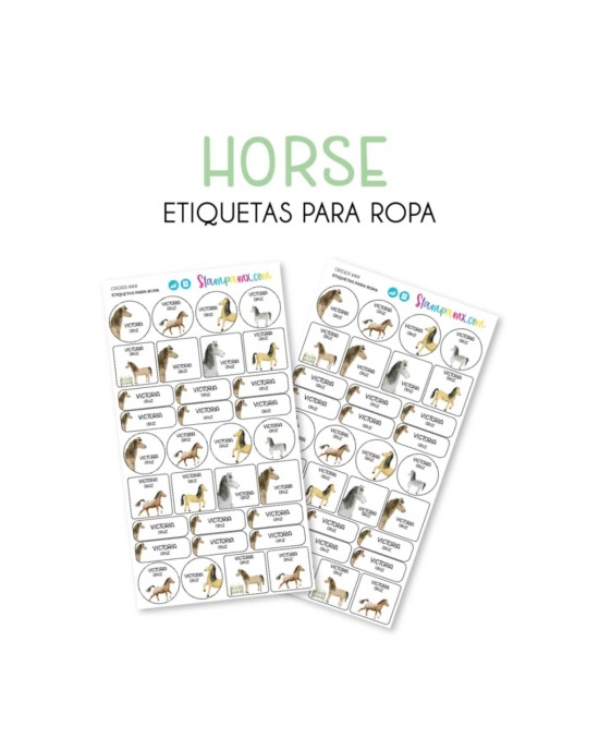 Ropa Horses-Etiquetas Para Ropa