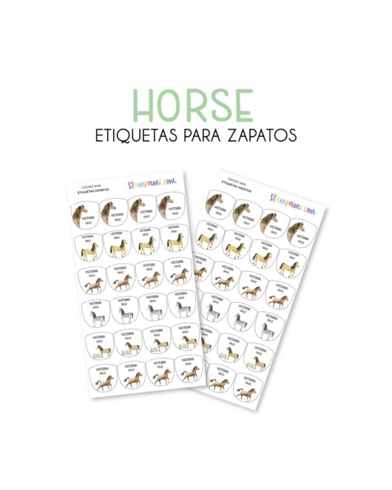 Paquete de etiquetas para Zapato Horses