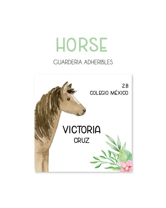 Guarderia Horses| Etiquetas Para Guarderia