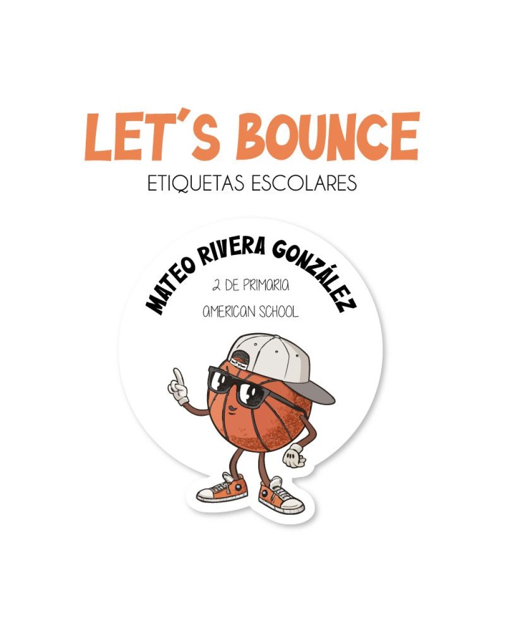Escuela Adheribles Let's Bounce-Etiquetas Para Escuela