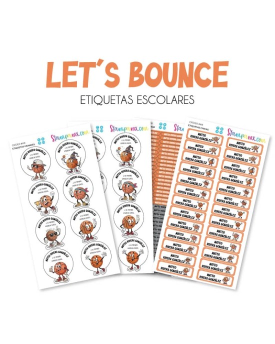 Escuela Adheribles Let's Bounce-Etiquetas Para Escuela Escuela Adheribles Let's Bounce-Etiquetas Para Escuela