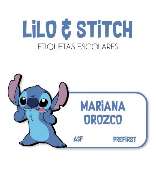 Escuela Adheribles Lilo Stitch