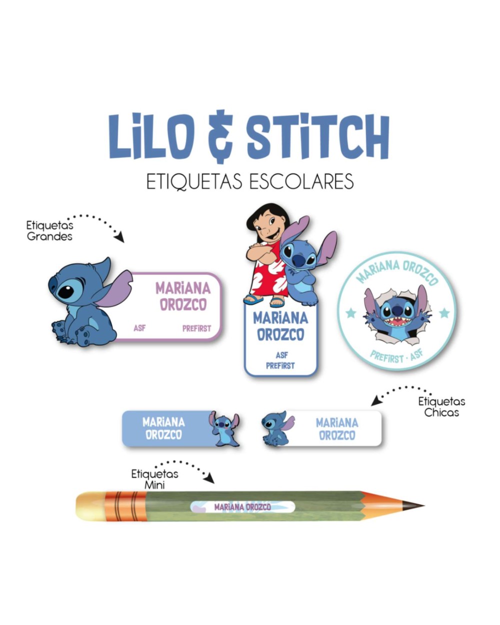 Pack Ropa y Escuela Lilo Stitch| Pack Ropa y Adheribles Pack Ropa y Escuela Lilo Stitch| Pack Ropa y Adheribles