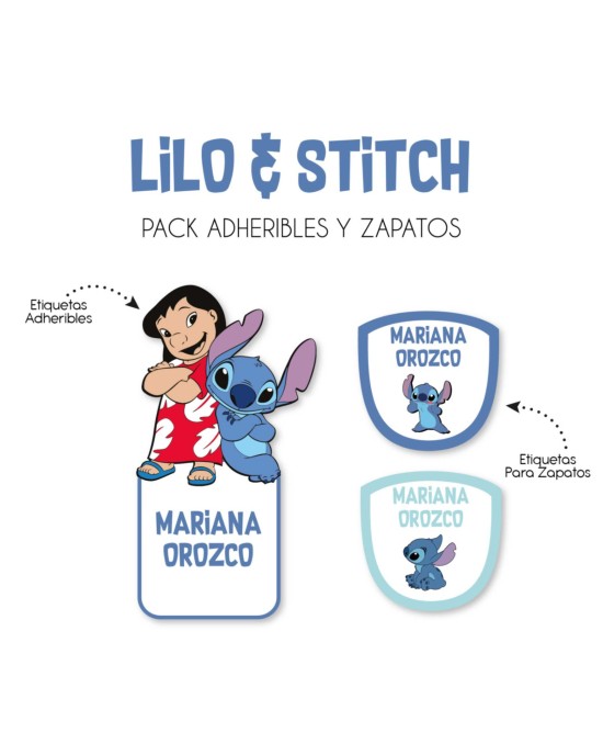 Pack Escuela y Zapatos Lilo Stitch| Pack Adheribles y Zapatos