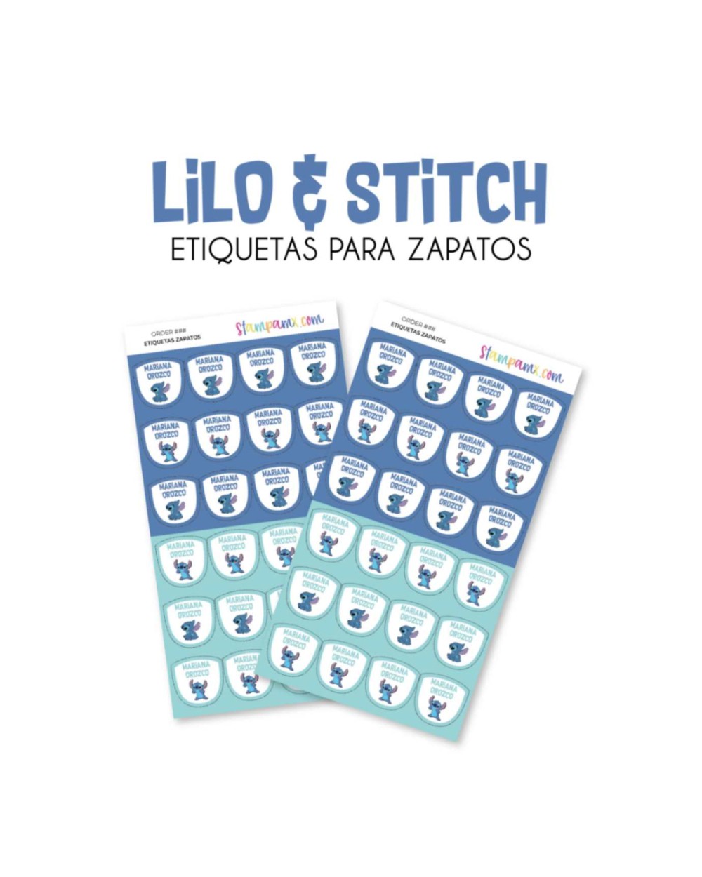 Paquete de etiquetas para Zapato Lilo Stitch