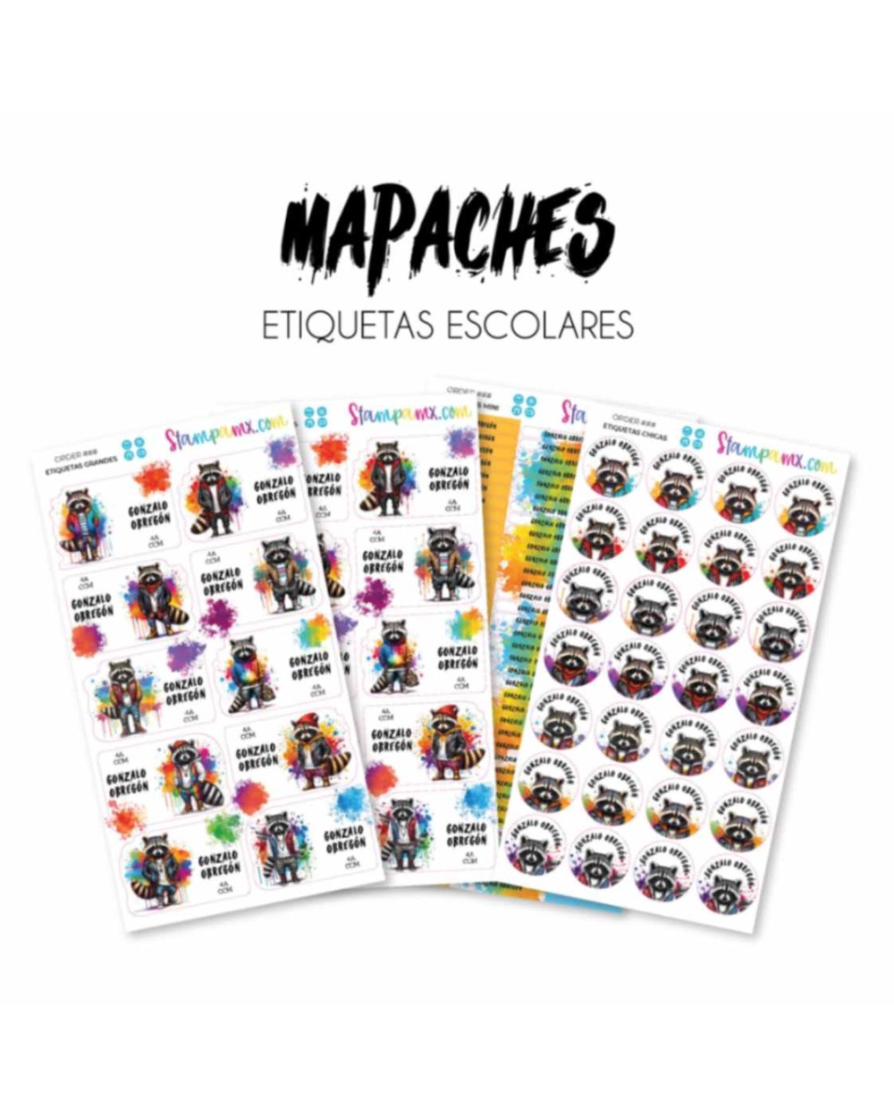 Escuela Adheribles Mapaches-Etiquetas Para Escuela Escuela Adheribles Mapaches-Etiquetas Para Escuela