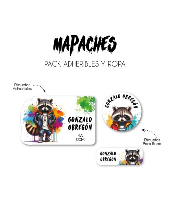 Pack Ropa y Escuela Mapaches| Pack Ropa y Adheribles