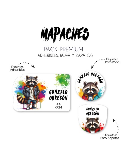 Pack Premium Ropa, Zapatos y Escuela Mapaches