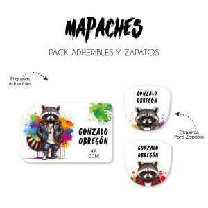 Pack Escuela y Zapatos Mapaches