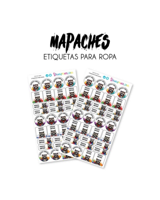 Ropa Mapaches-Etiquetas Para Ropa