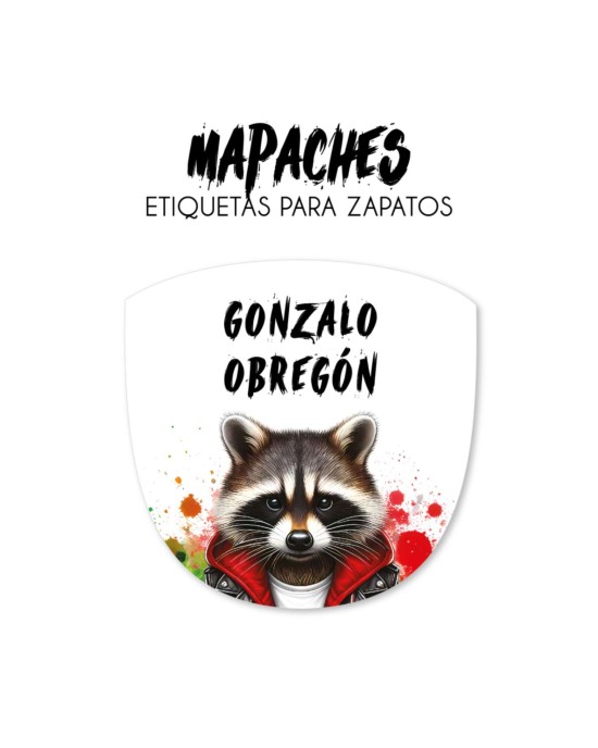 Paquete de etiquetas para Zapato Mapaches