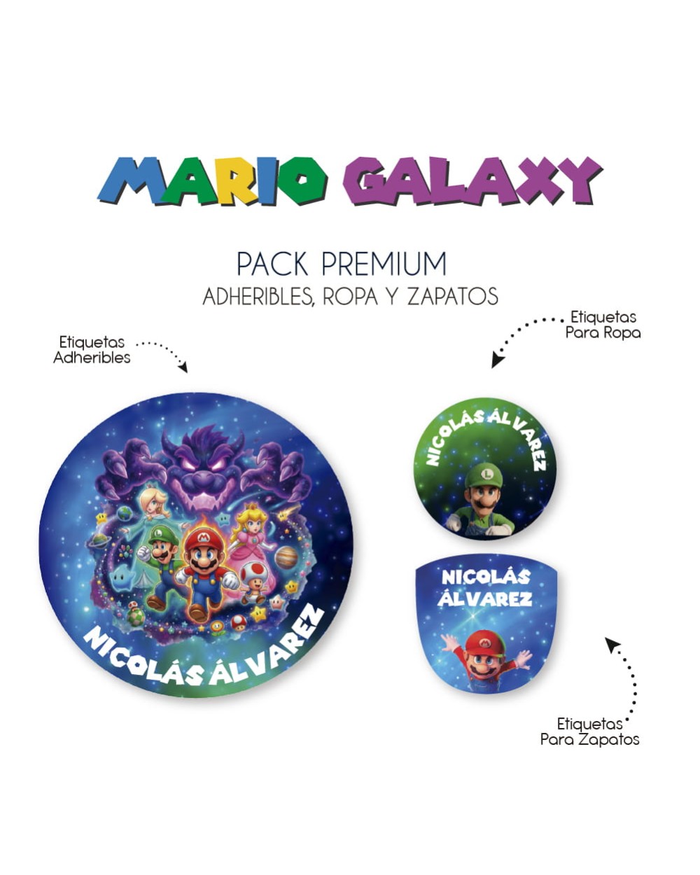 Pack Premium Ropa, Zapatos y Escuela Mario Galaxy Pack Premium Ropa, Zapatos y Escuela Mario Galaxy