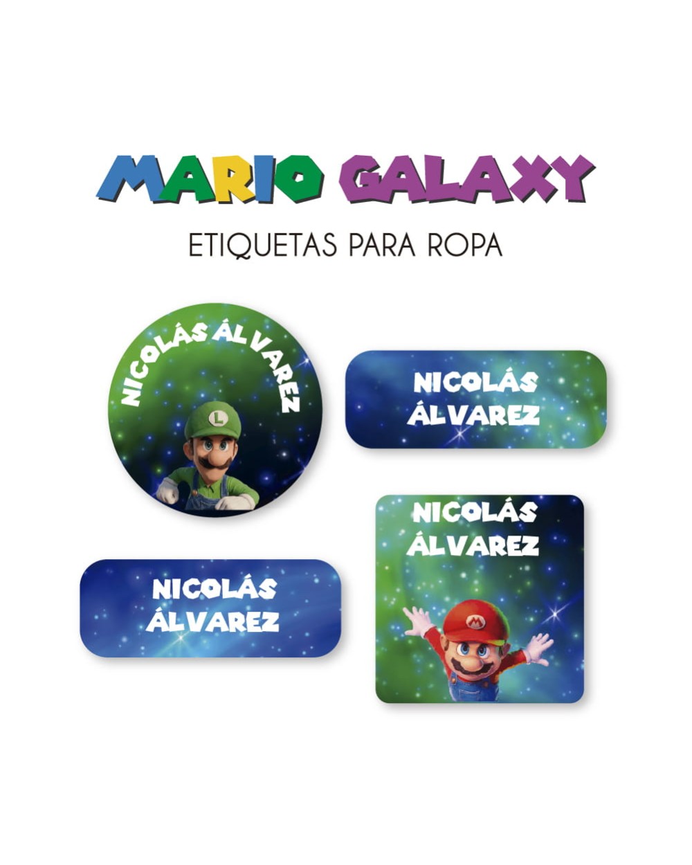 Ropa Mario Galaxy-Etiquetas Para Ropa Ropa Mario Galaxy-Etiquetas Para Ropa