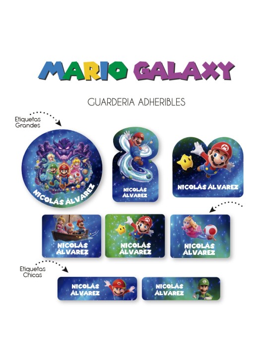 Guarderia Mario Galaxy| Etiquetas Para Guarderia Guarderia Mario Galaxy| Etiquetas Para Guarderia