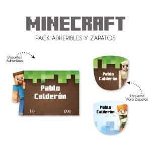 Pack Escuela y Zapatos Minecraft