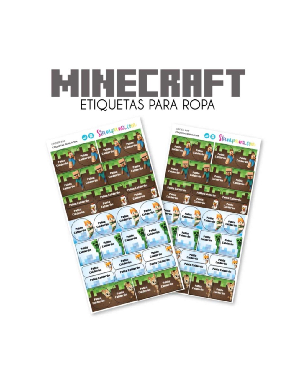Ropa Minecraft-Etiquetas Para Ropa Ropa Minecraft-Etiquetas Para Ropa