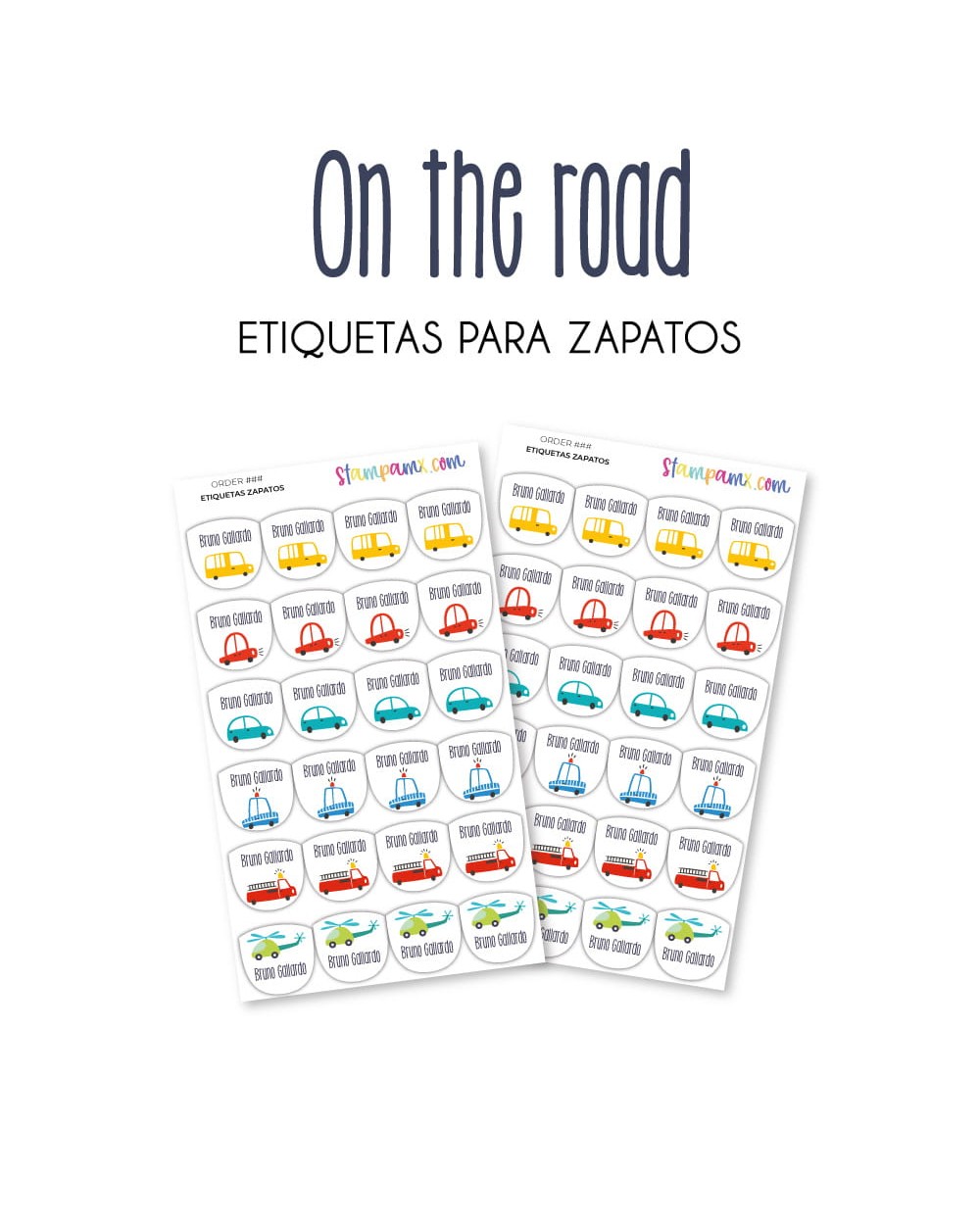 Paquete de etiquetas para Zapato On the Road Paquete de etiquetas para Zapato On the Road