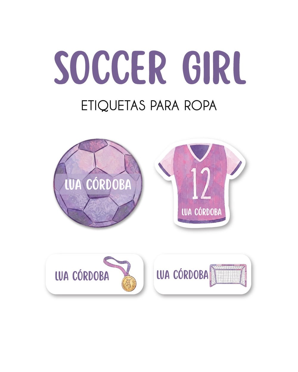 Ropa Soccer Girl-Etiquetas Para Ropa