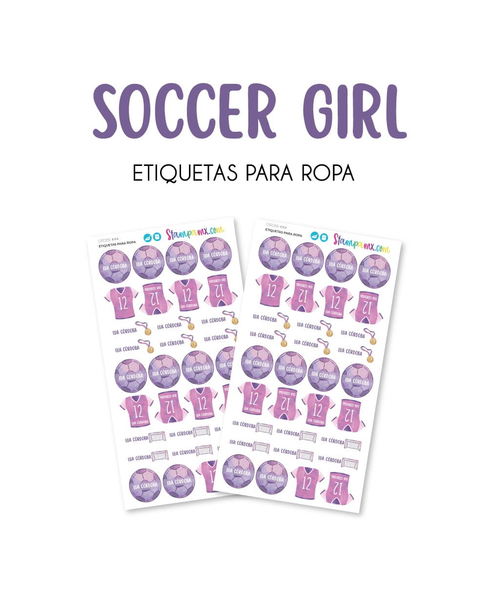 Ropa Soccer Girl-Etiquetas Para Ropa