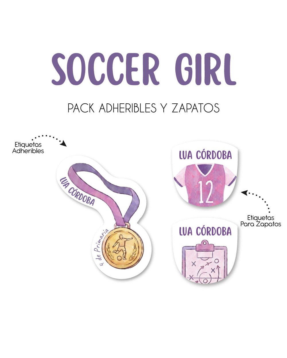Pack Escuela y Zapatos Soccer Girl | Pack Adheribles y Zapatos Pack Escuela y Zapatos Soccer Girl | Pack Adheribles y Zapatos