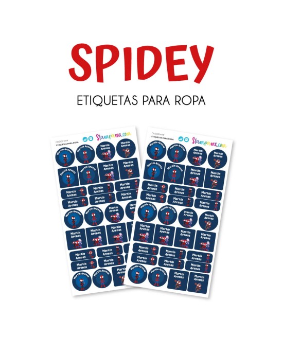 Ropa Spidey - Etiquetas Para Ropa