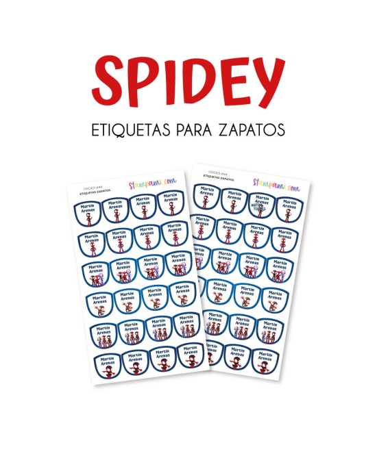 Paquete de etiquetas para Zapato Spidey