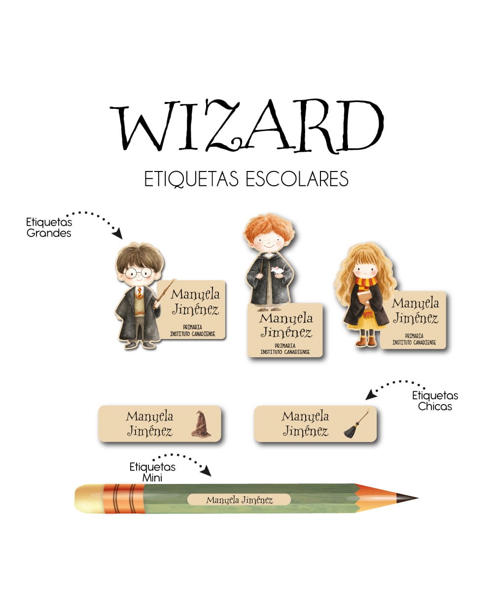 Escuela Adheribles Wizard-Etiquetas Para Escuela Escuela Adheribles Wizard-Etiquetas Para Escuela