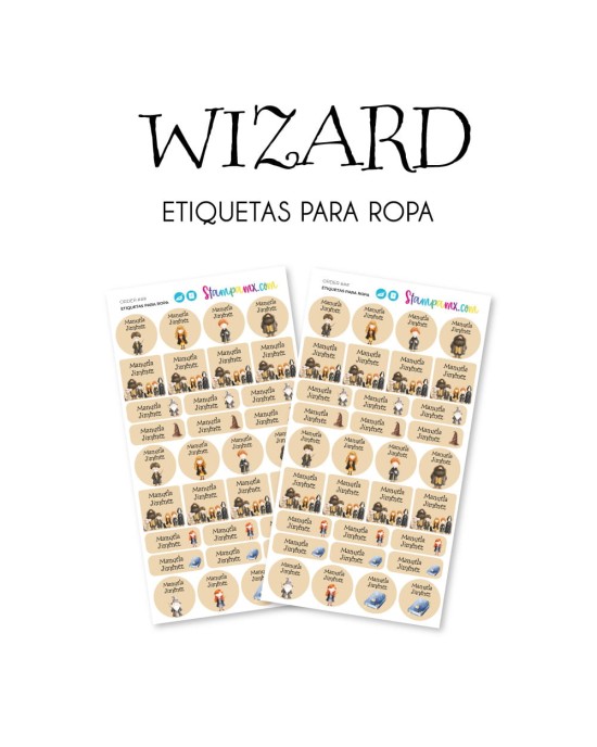 Ropa Wizard-Etiquetas Para Ropa