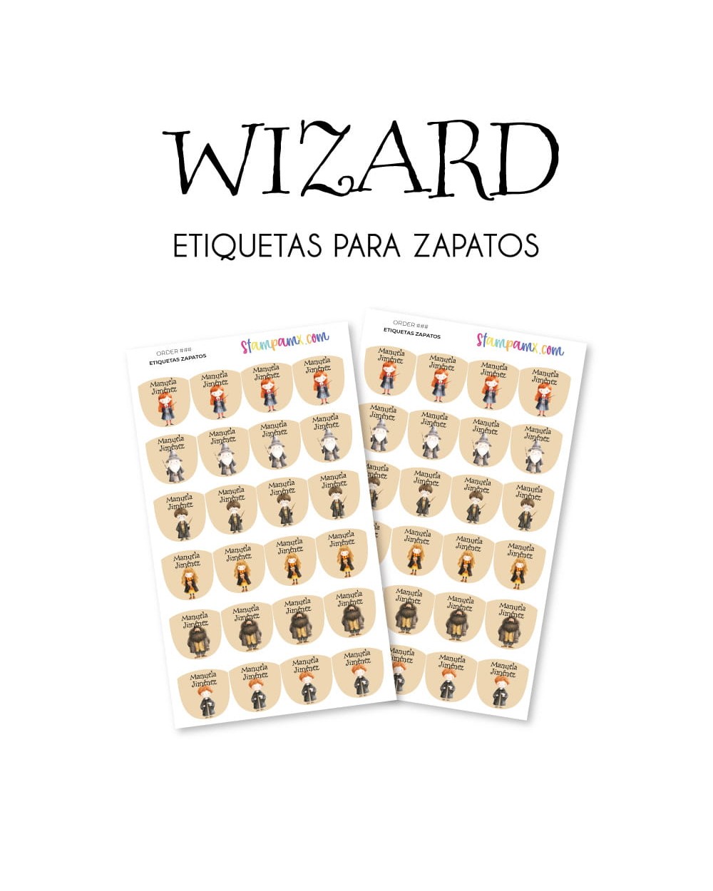 Paquete de etiquetas para Zapato Wizard Paquete de etiquetas para Zapato Wizard